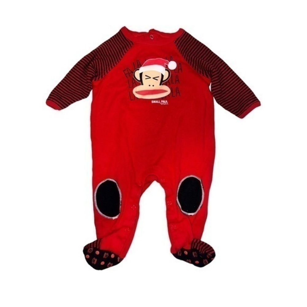 Vintage Paul Frank Christmas ‘falalalala’ Infant Footie Pajamas